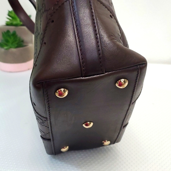 GUCCI PUNCH TOTE GUCCISIMA LEATHER G EMBOSSED 🤎🤎🤎🤎 - Picture 9 of 16